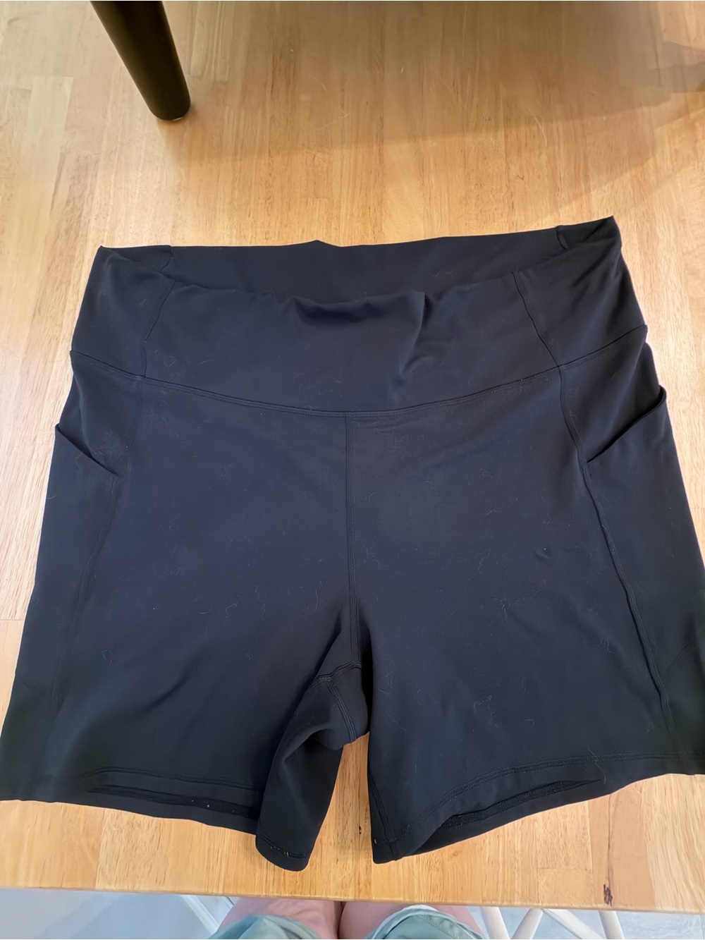 Fabletics Black High-Rise Athletic Bike Shorts with Pockets